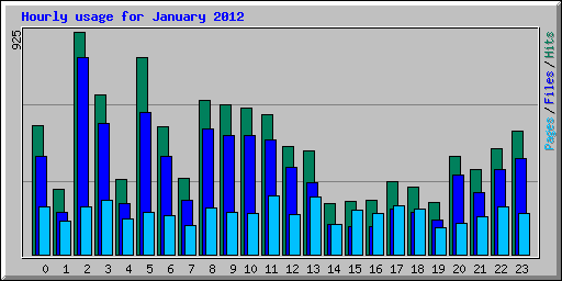 Hourly usage for January 2012